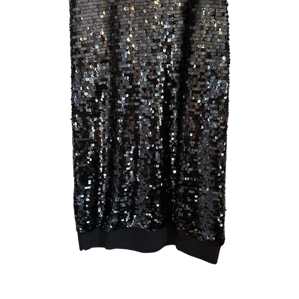 Michael Kors Black Sequin Mid Length Dress Size XS